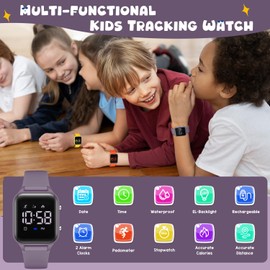 Timever Kids Digital Watches for Boys Girls, Sports Watch with Fitness Tracker, Pedometer, Alarm Clocks, Stopwatch, No App Needed Waterproof Kids Watch, Gift for Teens Student Girls Boys Ages 5-14