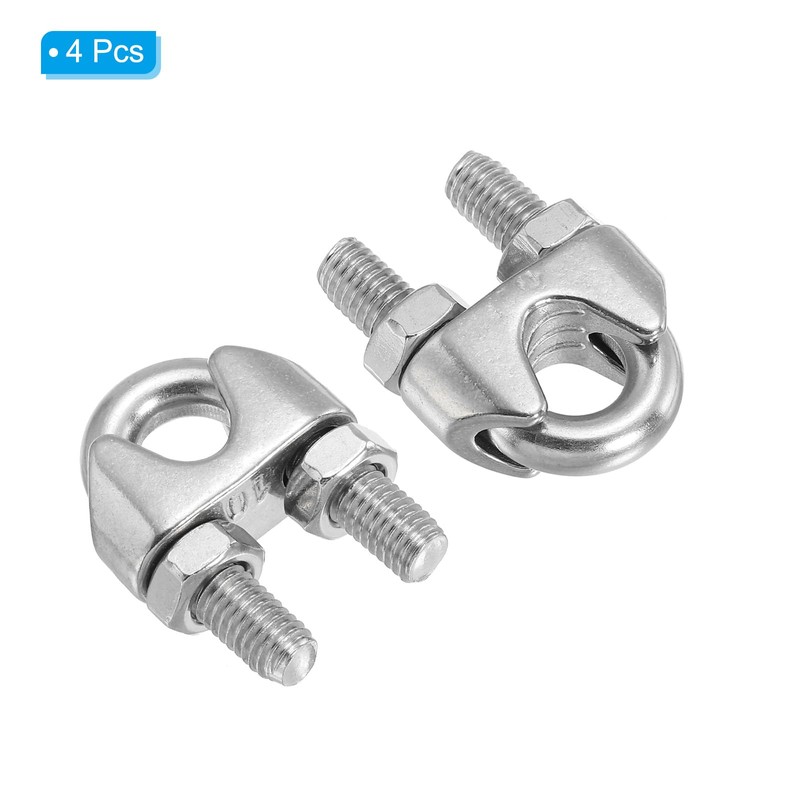 PATIKIL 3/8" / 10mm Wire Rope Cable Clip Clamp, 4Pcs