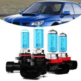 TTDBDAN Headlights Fit for 2008-2011 Subaru Impreza Halogen Headlight Bulbs,9005/HB3/H10 High Beam & H11/H8/H9 Low Beam Headlight Bulbs,Plug And Play,Pack of 4(Subaru Impreza 2008-2011 Headlamps)