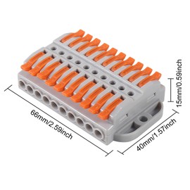 6PCS Compact Lever Wire Connectors 10 Into 10 Out Splicing Wire Connector Electrical Quick Connection Terminal for Circuit Inline 28-12 AWG