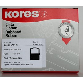 Kores G658NYS"Black Ink" Nylon Ribbon for Epson LQ 100