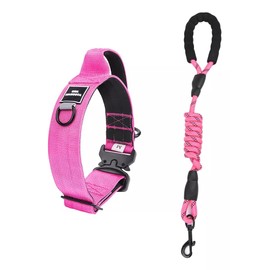 UNA MASCOTA Collar Táctico para Perros - Seguridad y Comodidad en Tus Paseos,Collar de Perro Resistente y Ligero (Fuscia, M)