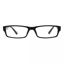 SA106 Mens 90s Classic Narrow Rectangular Black Plastic Rim Dad Eye Glasses