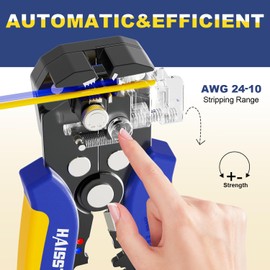 haisstronica 340PCS Solder Seal Wire Connectors Kit with 10-24 AWG Self-Adjusting Automatic Wire Stripper Tool, Waterproof Heat Shrink Butt Terminals for Car, Marine, Trailer, DIY Wiring Projects