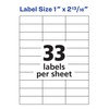 Avery Address Labels for Copiers 1" x 2-13/16", Box of