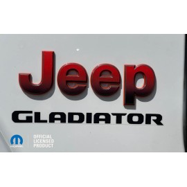 Mopar JEEP Gladiator Rubicon fender emblem vinyl decal sticker overlay RED BLACK
