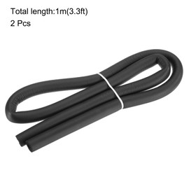 sourcing map 2pcs 3.3ft Pipe Insulation Tube 5/16 inch(8mm) ID 17.5mm OD Foam Tubing for Handle Grip Support, Black