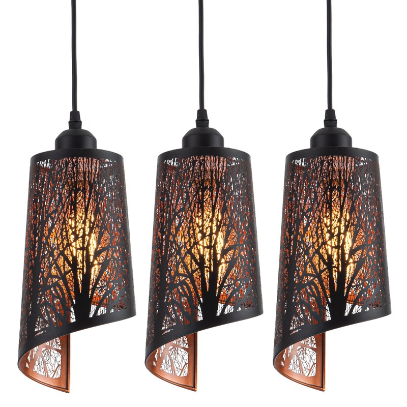 Shining gold Industrial Black Pendant Light Fixture Vintage Mini Black