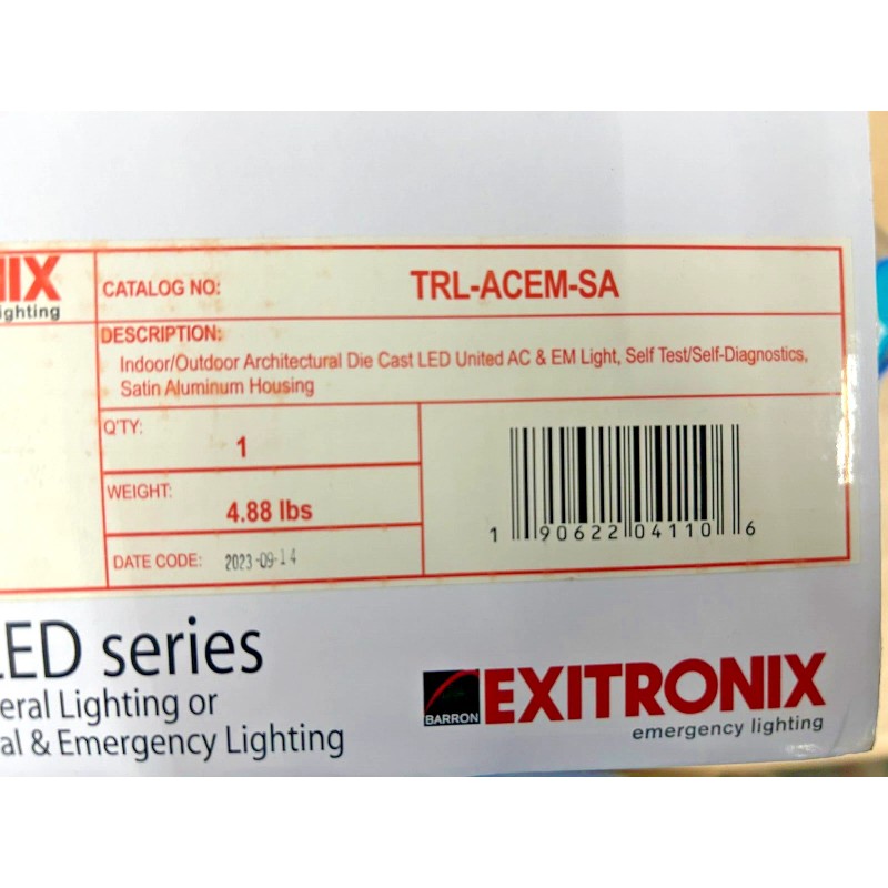 Exitronix Indoor/Outdoor Die Cast LED Light Satin Aluminum Finish (TRL-ACEM-SA)