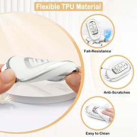 LECART Key Fob Cover for Honda 2025 2024 2023 2022 CR-V Civic Pilot Accord HR-V Sport Touring 5 Buttons TPU Key Fob Case Soft Car Key Shell Protector 2 Pack White & Pink