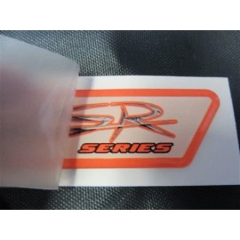 LARSON LSR SERIES RAISED DECAL PAIR ( 2 ) ORANGE / BEIGE / BLACK MARINE BOAT