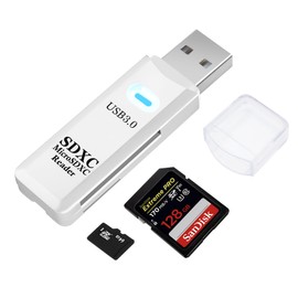 AIYEEN USB3.0 SD/TF Card Reader, USB 3.0 5Gbps High-Speed Dual Slot OTG Memory Card Adapter for TF/Micro SD/SD/SDXC/Micro SDXC/Micro SDHC Memory Cards, Compatible with MacBook Pro/Air (White)