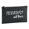 Huuraa Hairdresser Wash Bag with Heart Gift 1 Litre Charcoal