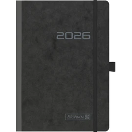 BRUNNEN Book Calendar Model 796 2026 | A5, Cardboard, Black
