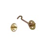 QCAA Forged Brass Cabin Hook Latch & Eye, 2-1/2", Vibrated