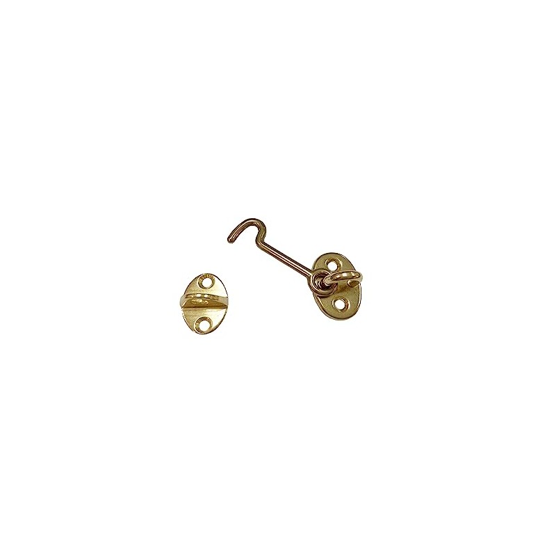 QCAA Forged Brass Cabin Hook Latch & Eye, 2-1/2", Vibrated