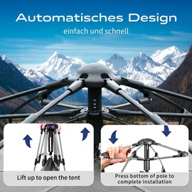 Hewolf 2/3/4 Person Camping Tent - Instant Pop Up Waterproof 2 Doors Tent with Easy Setup | 3-Season Hexagonal Dome Design for Family, Hiking & Traveling (Green-1)