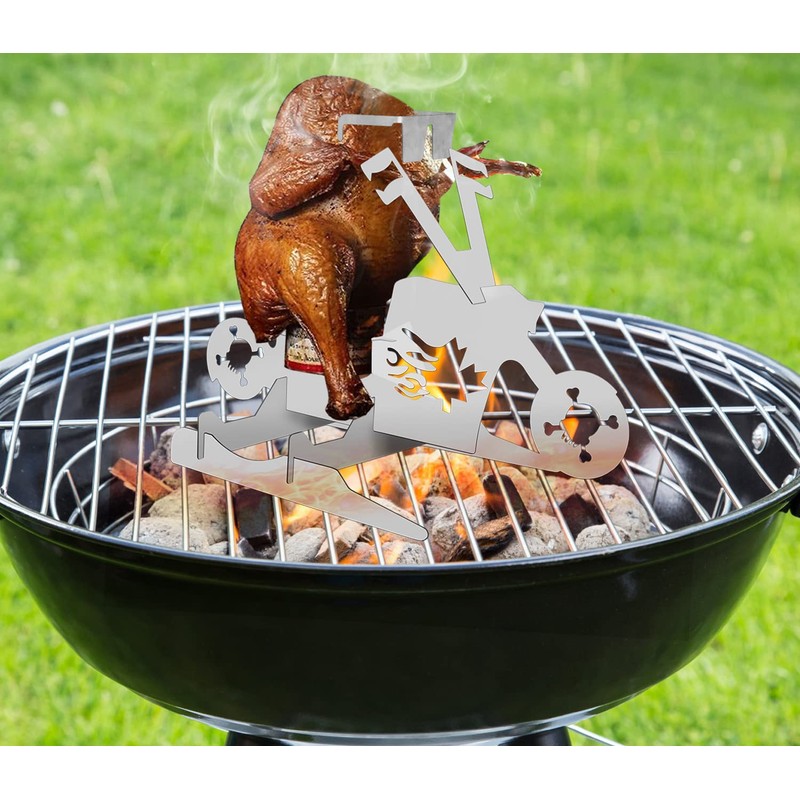 Zhiwei Motorcycle Beer Can Chicken Holder for Grill, Portable Beer