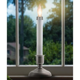 Cross Forge Electric Candle with Steady Lighting, Pewter Finish (Pack of 4)