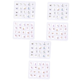 Healvian 120pcs Flatback Rhinestones for DIY Nail Art Charms Assorted Shapes Durable Plastic for Manicure Projects for Nail Salons and Home Use