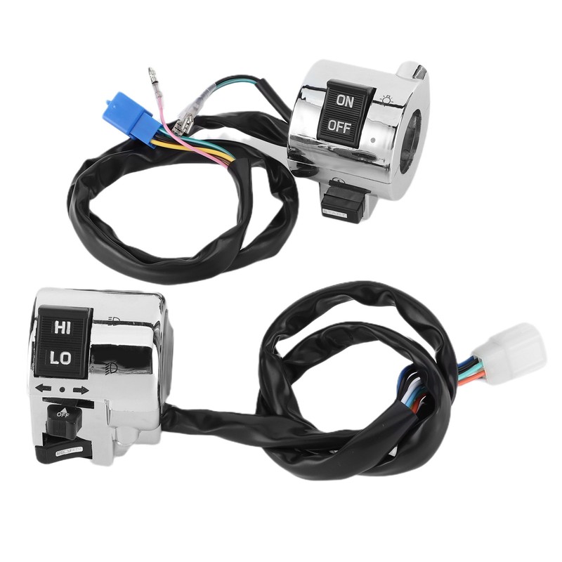Pair Motorcycle Handlebar Switch Control Button for Turn Signal Headlight