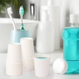 Whonline Paper Drinking Cups, 200 Pack 3 oz, White, Disposable, Bathroom & Mouthwash Use