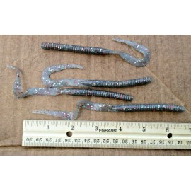 ALL AMERICAN Tournament Quality Soft Plastic Lures 15ct MAGIC SMOKE 6" Ribbon Tail WORMS Bass Fishing Lures Soft Plastic Worm Baits