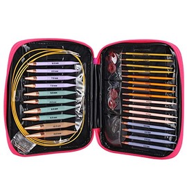 Circular Knitting Needle Kit, 13 Piece Aluminum Crochet Hooks Set, Interchangeable Knitting Needles Set with 2.75mm-10mm Needles, with Storage Case