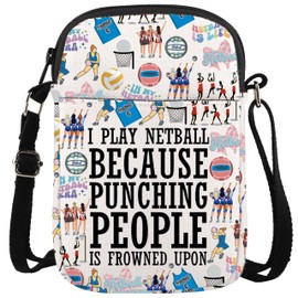 KUIYAI Netball Crossbody Bag Netball Appreciation Gift Netball Player Gift Netball Sports Gift Netball Messenger Bag (i play netball)