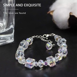 KesaPlan Elemental Crystal Bracelet for Women, Adjustable Link Bracelet, Jewelry Gifts for Friends and Lovers, Christmas Birthday Gifts for Mom (Colorful)