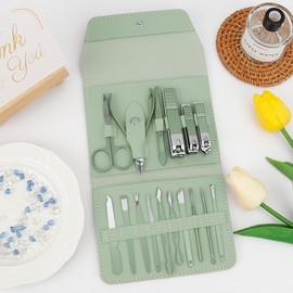 Nail Clipper Stocking Stuffers Manicure Set Nail Supplies Cuticle Cutter Nail Clipper Set Mens Gifts Mens Manicure Set Toe Nail Clippers for Thick Nails Gifts for Husband 16pcs Christmas Travel Gift