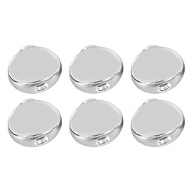 6Pcs Guitar Tuning Peg Buttons,Metal Machine Head Buttons Replacement for Acoustic Electric Guitar (Silver)
