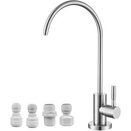 Grifo de ósmosis inversa - UCMDA Filtro de agua de acero inoxidable 304 sin plomo, diseño antigoteo, caño elevado, instalación universal apta para coc