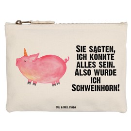 Mr. & Mrs. Panda Make-up bag unicorn pighorn, White, M, Hand Drawn