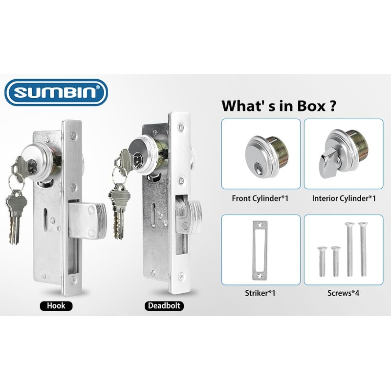 SUMBIN Storefront Door Mortise Lock Deadbolt & Cylinder Combo, in