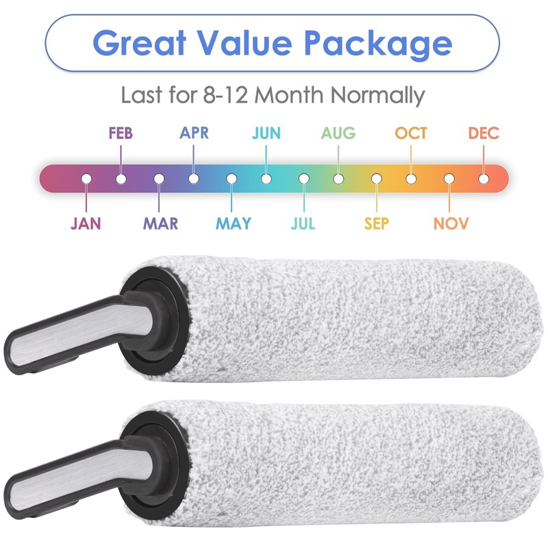 (2 Pieces) Replacement Brush Rollers Compatible with Tineco Floor One