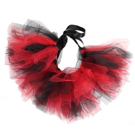 PAWPATU Team Spirit Tulle Tutu for X-Large Dogs, Handcrafted in USA, Red and Black