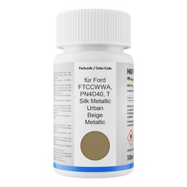 Autolack Lackstift Set für Ford FTCCWWA / PN4D40 / T Silk Metallic/Urban Beige Metallic Basislack Klarlack je 50ml