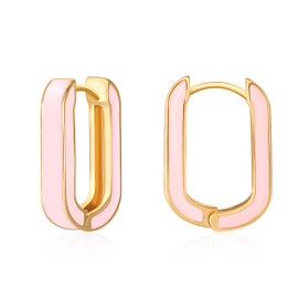 Huggie Hoop Earrings for Women 18K Gold Plated Colorful Enamel Huggie Earrings Small Hypoallergenic Cute Jewelry Gifts, Brass, No Gemstone
