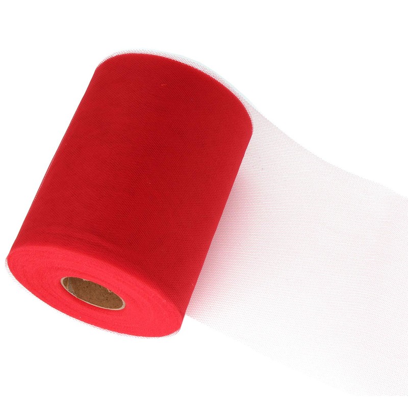 Bobina de tul rojo de 6 pulgadas x 100 yardas