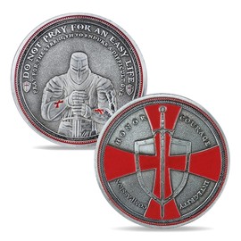 IELCJJ Knights Templar Challenge Coin Religious Coins Red Cross Commemorative Gift