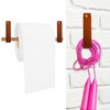 Abeillo 4 Pcs Leather Wall Hooks, Medium Leather Straps Hanger