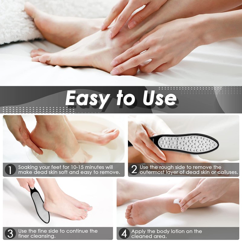 Auxmir Callus Remover Foot File Stainless Steel and ABS Plastic,