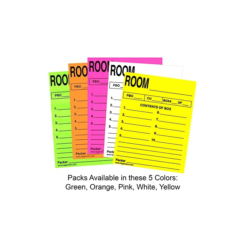 Tag-A-Room Box Content Moving Label (Content White) 25 Count