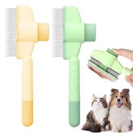 Hlayshing 2 Stück Selbstreinigender Flohkamm für Haustiere,Selbstreinigender Pflegekamm für Hunde und KatzenFlohkamm für Katzen Hunde,für Katzenbesitzer, Weihnachten & Geburtstag Haustierkamm