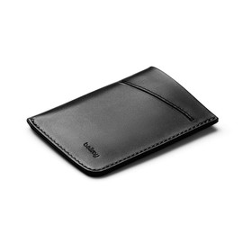 Bellroy Card Sleeve (Premium Leather Card Holder or Minimalist Wallet, Holds 2-8 Cards or Business Cards, Folded Note Storage) - Black