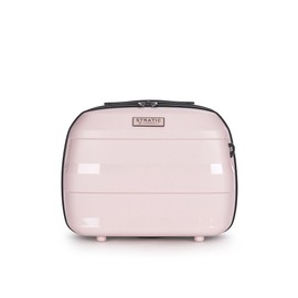 Stratic Straw + Hard Shell Suitcase Trolley Hand Luggage Suitcase Travel Suitcase Sustainable 4 Wheels Expandable TSA Lock, rose, Cosmetic case
