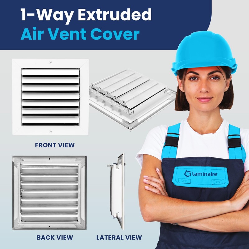 8x8 Inch (Duct Opening) Aluminum 1-Way Air Flow Vent –