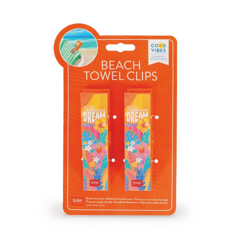 Legami - Set Mollette Ferma Telo Mare, 2 Mollettoni Colorati