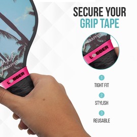 Palms-O-Aces Pickleball Grip Bands – Secures Grip Tape – One Size Fits All Paddle Handles – Silicone Pickleball Paddle Band-Double Sided Embossed Design Custom Pickleball Bands-Pickleball Paddle Bands